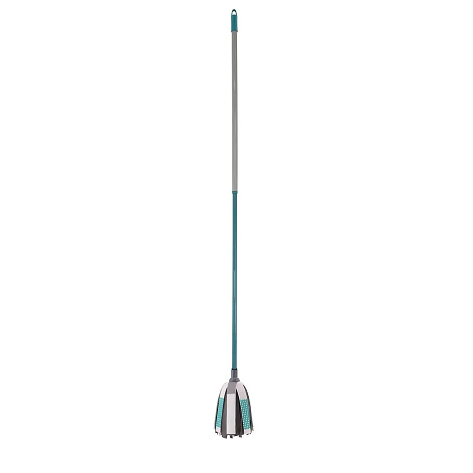 GoodHome Balai serpillère à franges microfibre et plastique blanc et bleu l.8 cm Hot