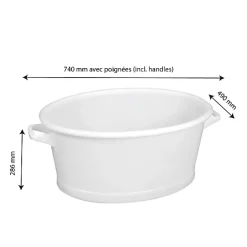 Gilac Baquet ovale fond renforcé 60 L - blanc Clearance