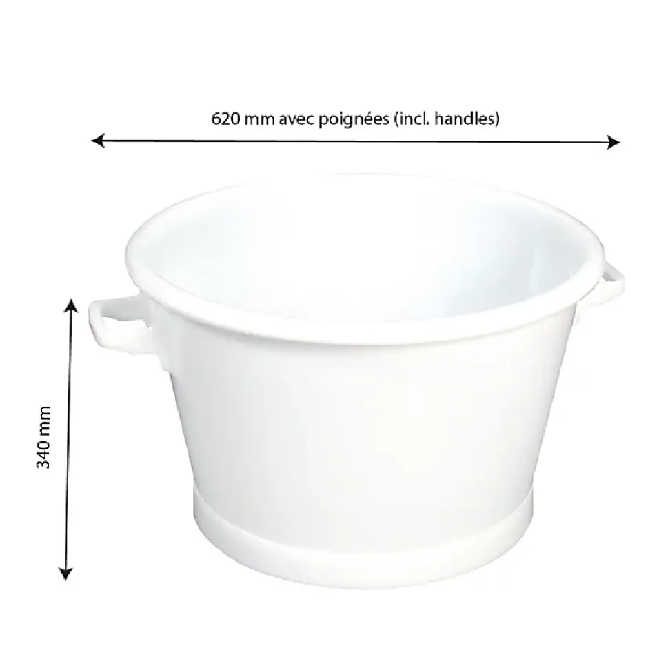 Gilac Baquet rond fond renforcé 50 L - blanc Clearance