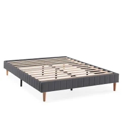 Vs Venta-Stock Base rembourrée Eris 150x190 cm Gris foncé