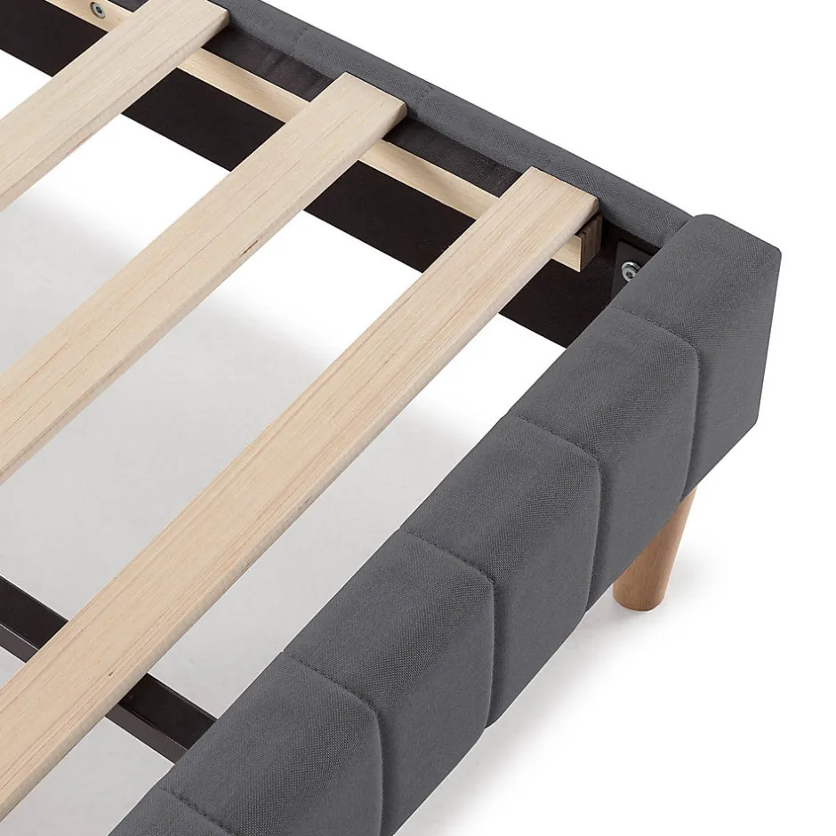 Vs Venta-Stock Base rembourrée Eris 150x190 cm Gris foncé
