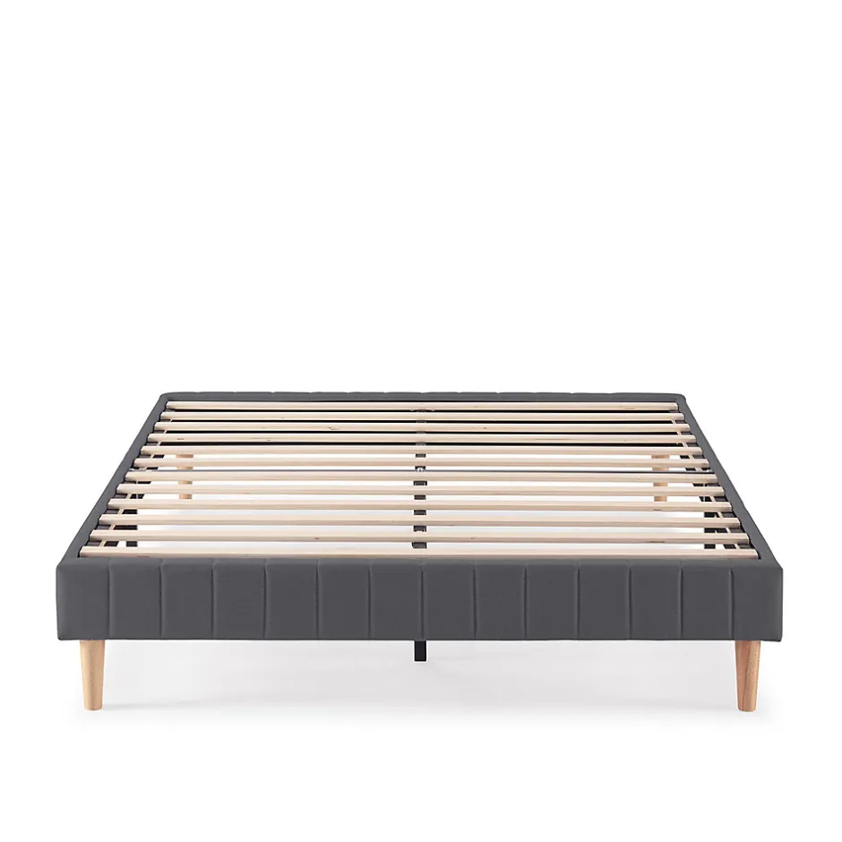 Vs Venta-Stock Base rembourrée Eris 160x200 cm Gris foncé