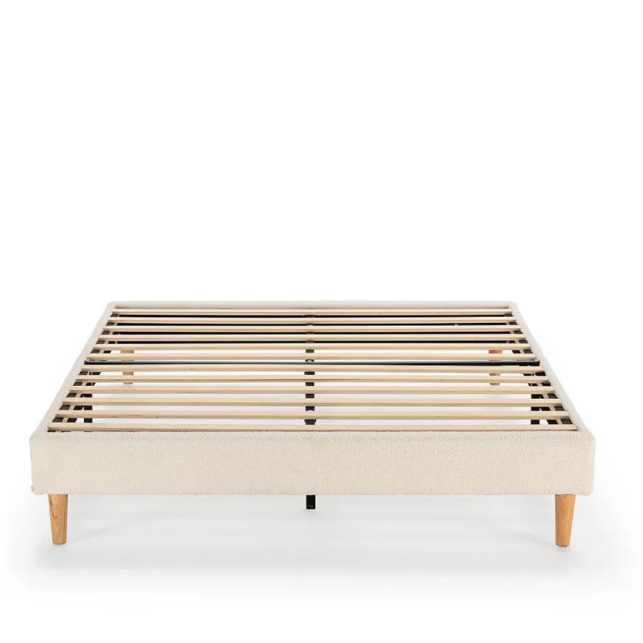Vs Venta-Stock Base rembourrée Niebla 140x190 cm Imitation tissu mouton beige