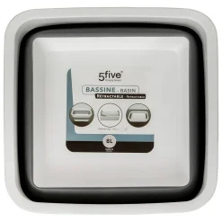 5Five Bassine retractable 8L - Blanc Gris -