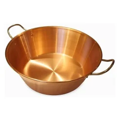 Baumalu Bassine a confiture cuivre 38 cm 12/10eme anses inox - 9 litres environ
