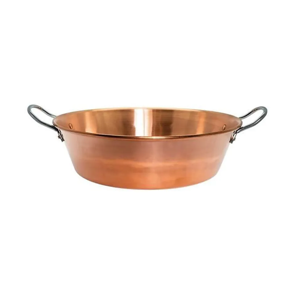 Baumalu Bassine a confiture cuivre 38 cm 12/10eme anses inox - 9 litres environ