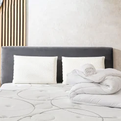 Bellecour LITERIE Pack 3.0 140x200 cm Matelas Ressorts + Sommier Bois + Accessoires