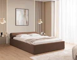 Lisa Design Billy - lit coffre - 140x190 cm - en tissu texturé - sommier inclus - Hot