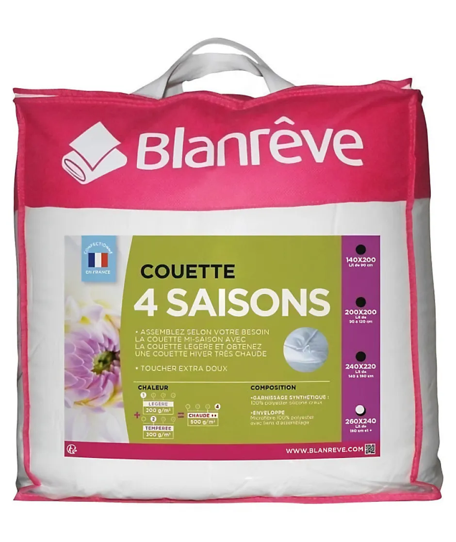 Blanreve Couette 4 saisons - 240 x 260 cm - Blanc Discount