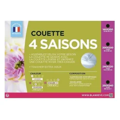 Blanreve Couette 4 saisons - 240 x 260 cm - Blanc Discount