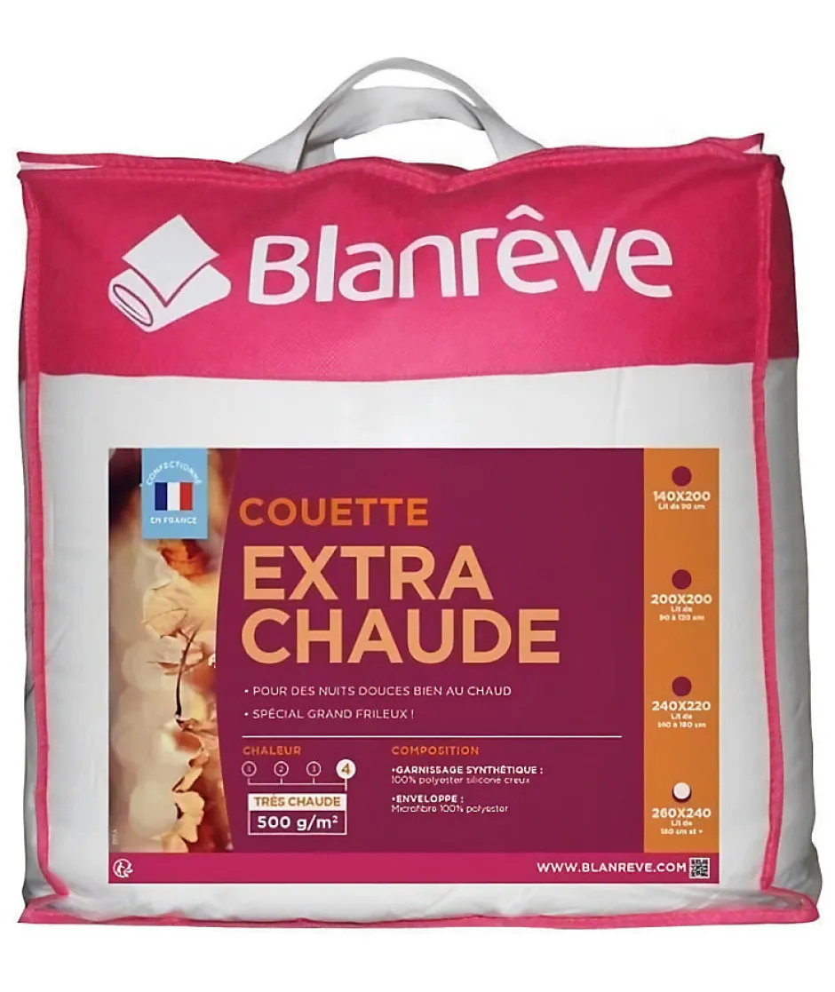 Blanreve Couette extra chaude en microfibre - 240 x 260 cm - Blanc Best