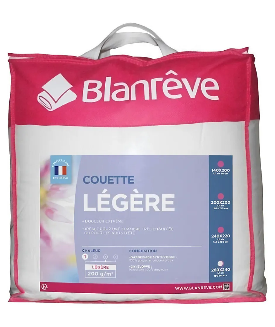 Blanreve Couette légere en microfibre - 240 x 260 cm - Blanc Hot