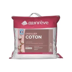 Blanreve Lot de 2 Oreillers en coton - 60 x 60 cm - Blanc New