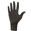 Vivezen Boite de 100 gants en nitrile jetables - non poudrés - Taille M - Noir -
