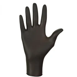 Vivezen Boite de 100 gants en nitrile jetables - non poudrés - Taille M - Noir -