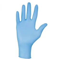 Vivezen Boite de 100 gants en nitrile jetables - non poudrés - Taille XL - Bleu -