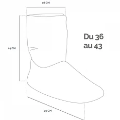 Vivezen Boots, bottes, chaussons chauffants micro ondes déhoussables - Du 36 au 43 - Gris clair - New
