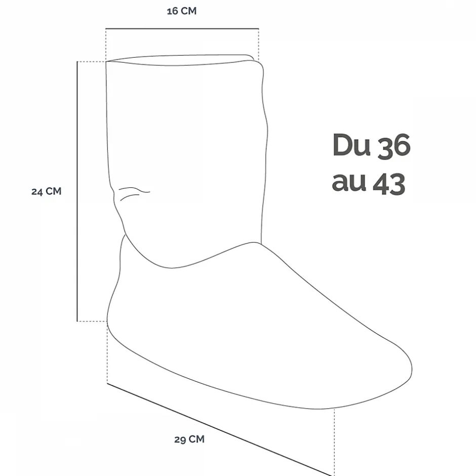 Vivezen Boots, bottes, chaussons chauffants micro ondes déhoussables - Du 36 au 43 - Gris clair - New
