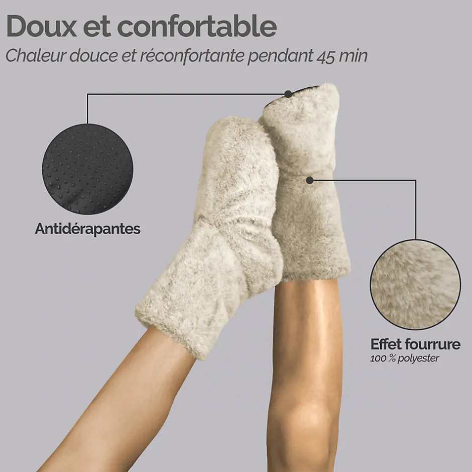 Vivezen Boots, bottes, chaussons chauffants micro ondes déhoussables - Du 36 au 43 - Gris clair -