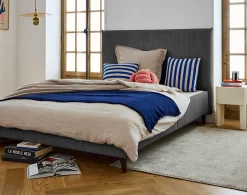 Best Mobilier Botticelli - cadre de lit - 160x200 - en velours côtelé -
