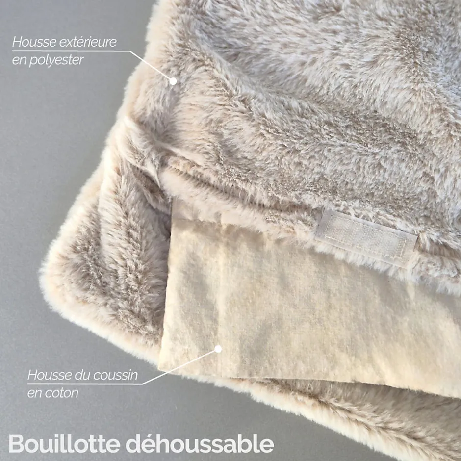 Vivezen Bouillotte, coussin chauffant 45 x 30 cm pour le dos ou autres parties du corps - Cosy - Beige -