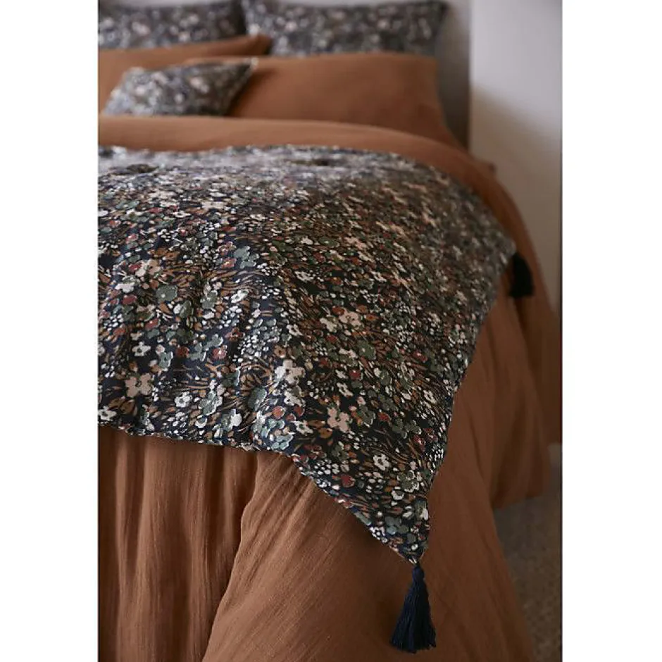 L'Effet Papillon Bout de lit "Capucine" 90 x 200 cm "Gaze de Coton" - Capucine Minuit - 90 x 200 cm