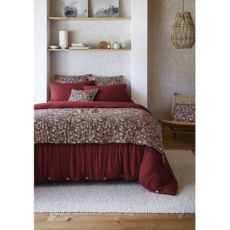 L'Effet Papillon Bout de lit "Capucine" 90 x 200 cm "Gaze de Coton" - Capucine Camel - 90 x 200 cm Sale