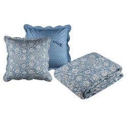 Lovely Casa Boutis 260x240 avec 2 taies et sac Julianne bleu Outlet