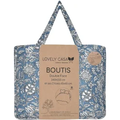 Lovely Casa Boutis 240x220 avec 2 taies et sac Julianne bleu