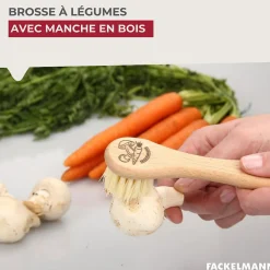 Fackelmann Brosse à légumes en bois Wood Edition
