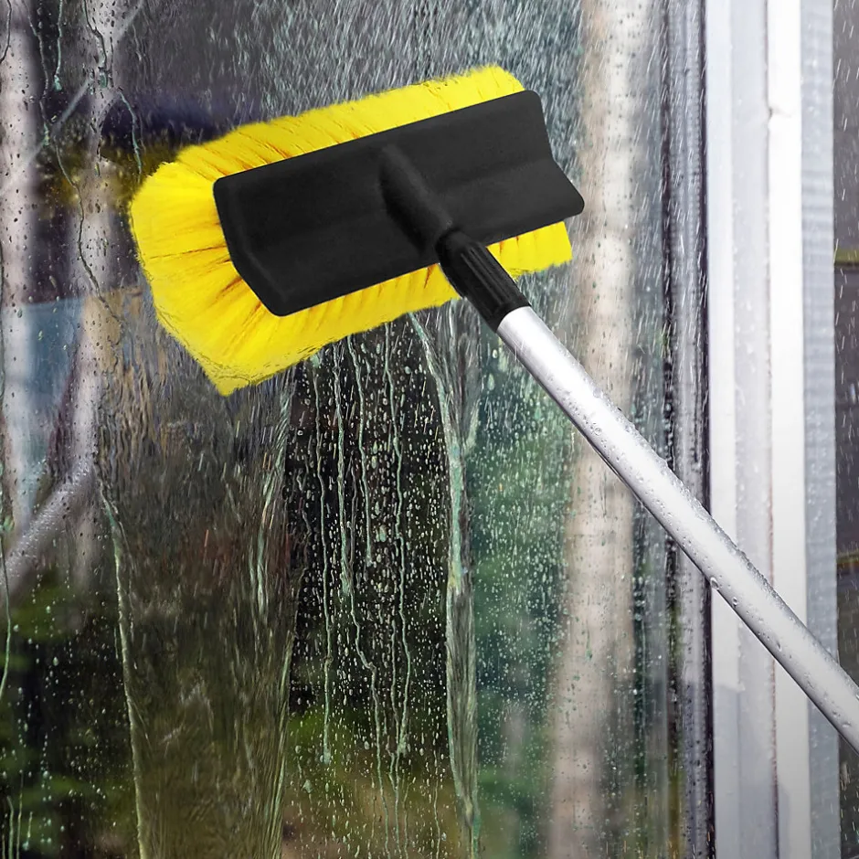 ECD Germany Brosse de Lavage Auto avec Manche Télescopique, Réglable de 130 à 300 cm