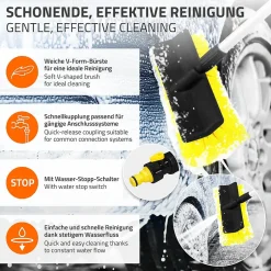 ECD Germany Brosse de Lavage Auto avec Manche Télescopique, Réglable de 130 à 300 cm