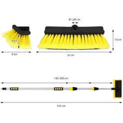 ECD Germany Brosse de Lavage Auto avec Manche Télescopique, Réglable de 130 à 300 cm