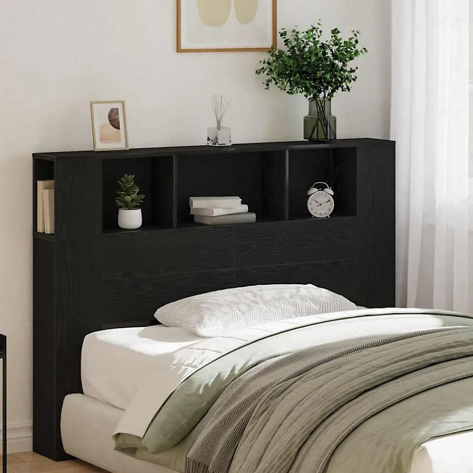 Vidaxl Cabinet de Tête de Lit Chêne noir 120 x 18.5 x 102.5 cm