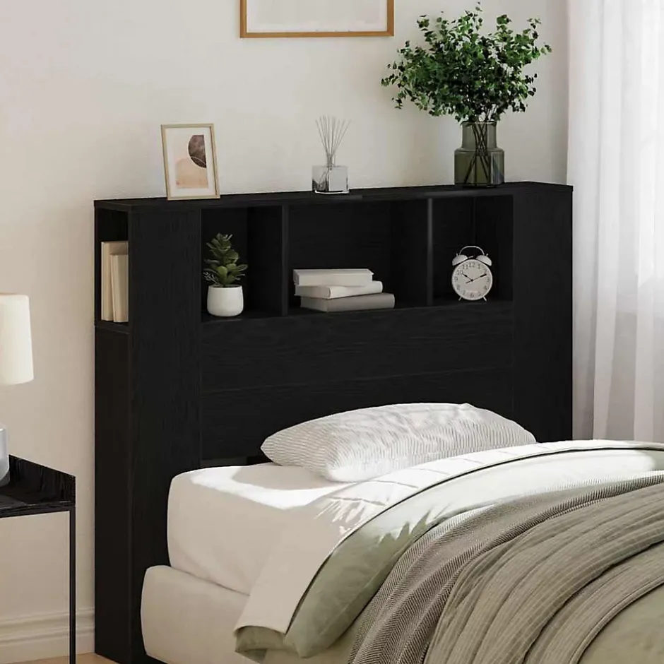 Vidaxl Cabinet de Tête de Lit Chêne noir 120 x 18.5 x 102.5 cm Clearance