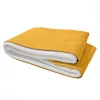 Meubletmoi Cache-sommier tapissier 160x200 cm en tissu jaune - NIVU 9366