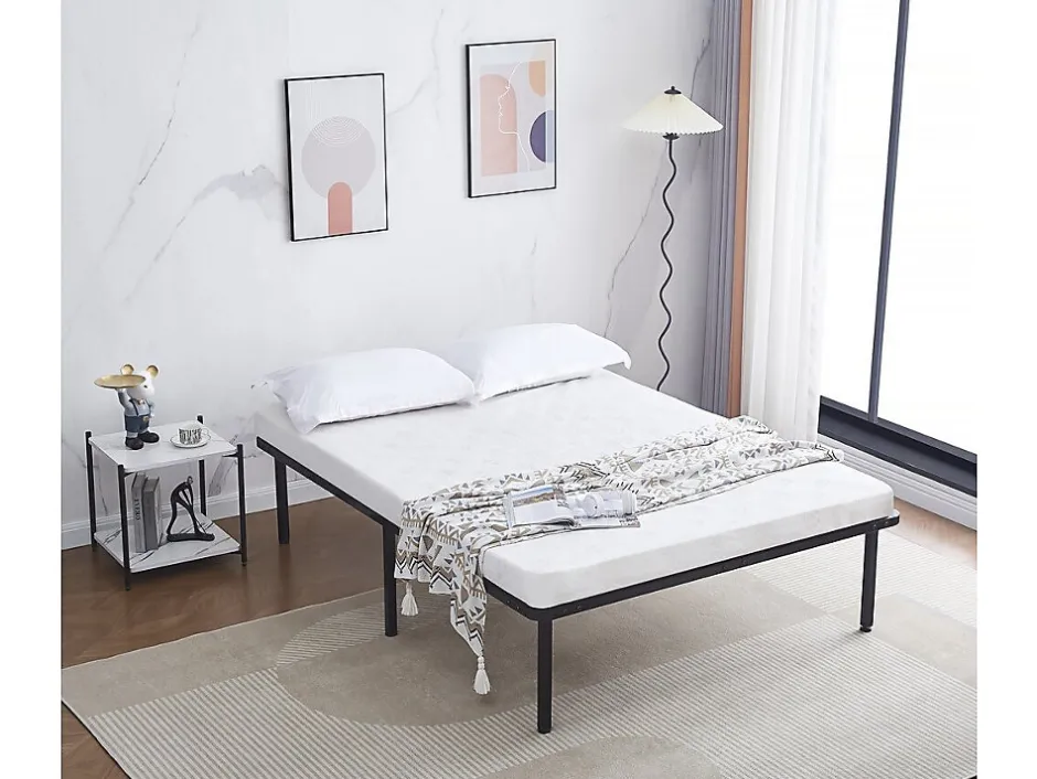Habitat Et Jardin Cadre à lattes + pieds pour matelas 140 x 190 cm - 26 lattes