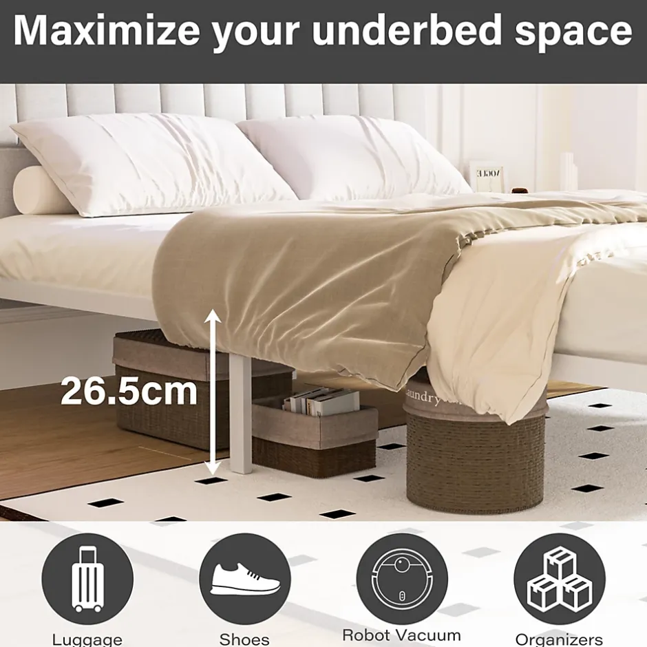 Teeno Cadre de lit, 160 x 200 avec Base en métal, lit 2 Personnes, avec lumières LED et Prises Multiples (1 Prise AC, 2 Ports USB) Online