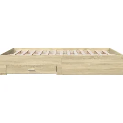 Vidaxl Cadre de lit avec tiroirs sans matelas chêne sonoma 160x200 cm