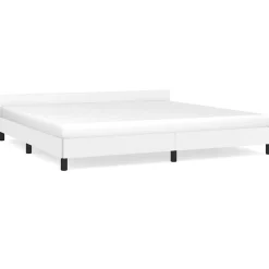 Vidaxl Cadre de lit avec tête de lit sans matelas blanc 200x200 cm