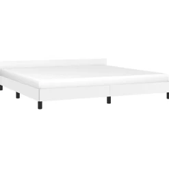 Vidaxl Cadre de lit avec tête de lit sans matelas blanc 200x200 cm