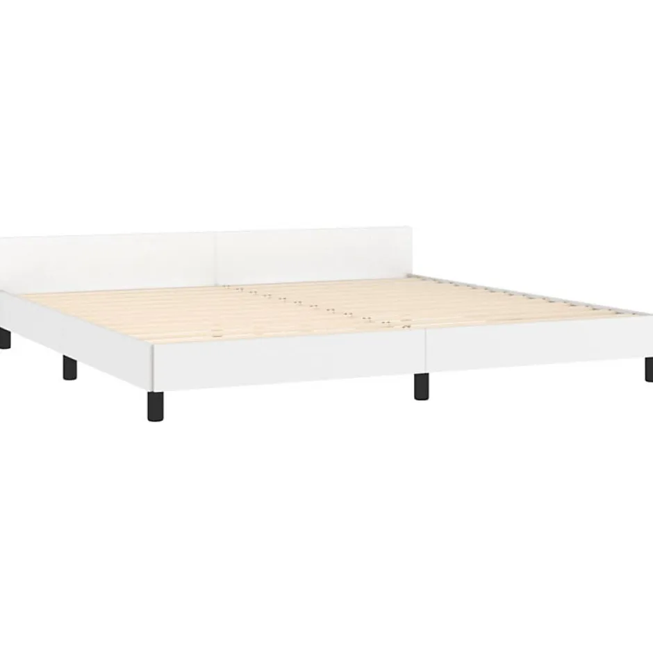 Vidaxl Cadre de lit avec tête de lit sans matelas blanc 200x200 cm
