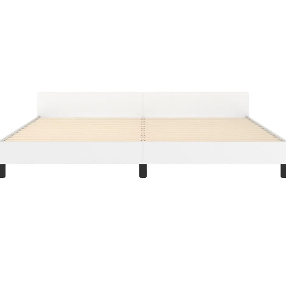 Vidaxl Cadre de lit avec tête de lit sans matelas blanc 200x200 cm