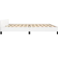 Vidaxl Cadre de lit avec tête de lit sans matelas blanc 200x200 cm