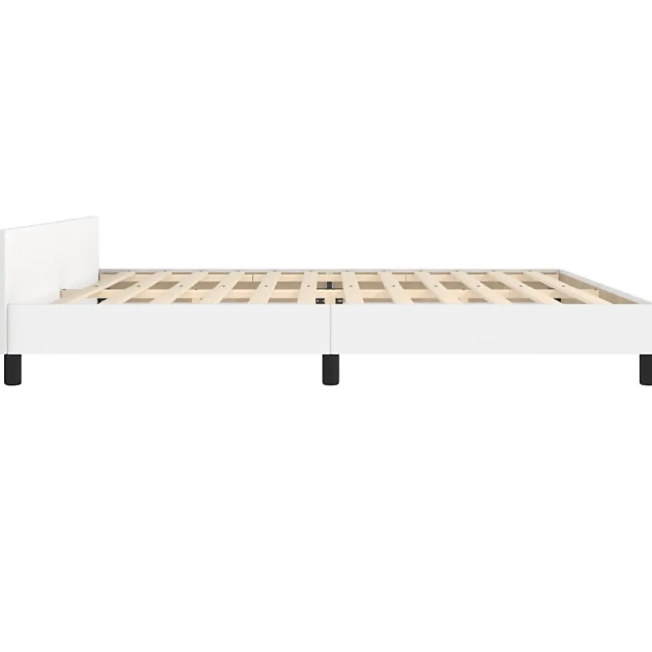 Vidaxl Cadre de lit avec tête de lit sans matelas blanc 200x200 cm