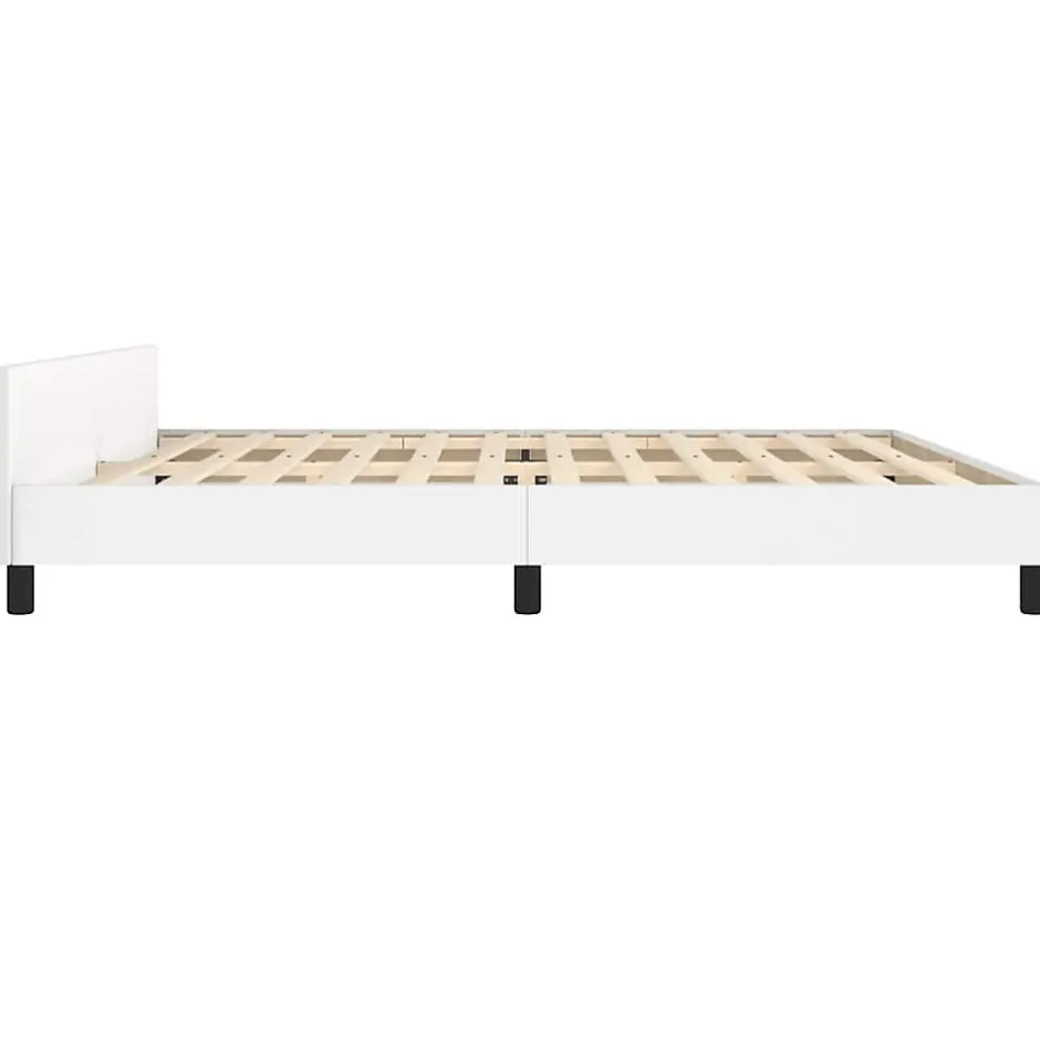 Vidaxl Cadre de lit avec tête de lit sans matelas blanc 200x200 cm