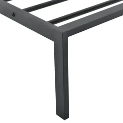 [En.Casa] Cadre de Lit double en Métal Imatra 180 x 200 cm Noir Mat en.casa Discount