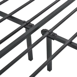 [En.Casa] Cadre de Lit double en Métal Imatra 180 x 200 cm Noir Mat en.casa Discount