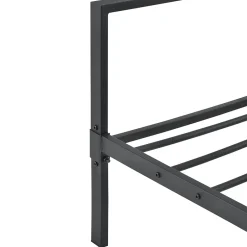 [En.Casa] Cadre de Lit double en Métal Imatra 180 x 200 cm Noir Mat en.casa Discount