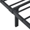 [En.Casa] Cadre de Lit Double en Métal Laos 160 x 200 cm Noir Mat en.casa Outlet